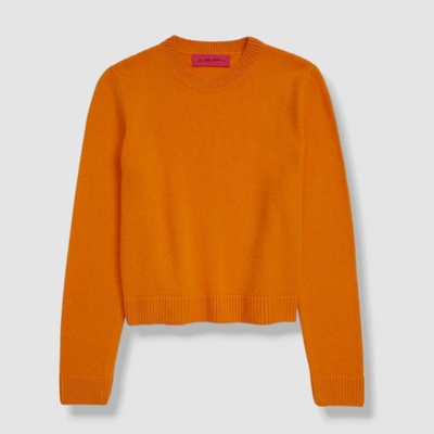 Pre-owned The Elder Statesman $995  Women's Orange Cashmere Crewneck Sweater Size Xl