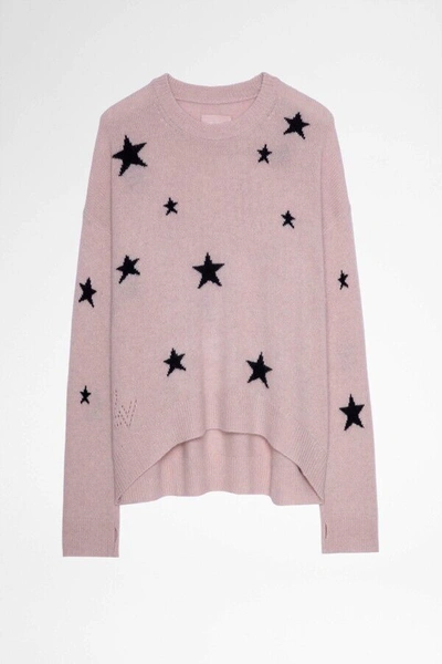Pre-owned Zadig & Voltaire $478  Markus Star Cashmere Sweater Pullover Jumper Size S In Pink