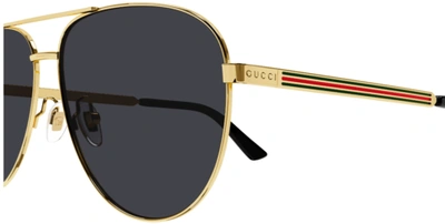 Pre-owned Gucci Authentic  Sunglasses Gg 1233sa-001 Gold W/ Gray Lens 63mm