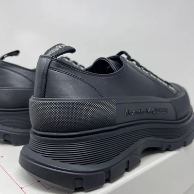 Pre-owned Alexander Mcqueen Men's Tread Slick Leather Sneakers Size 46 Eu / 13 Us Black