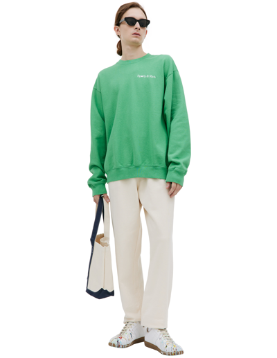 Shop Sporty And Rich Green 'la Racquet' Sweatshirt
