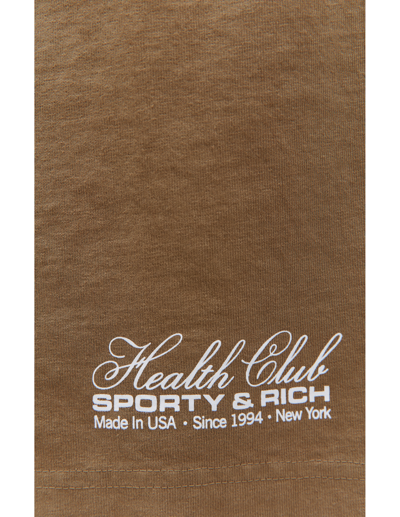 Sporty And Rich 'health Club' Printed Shorts In Brown