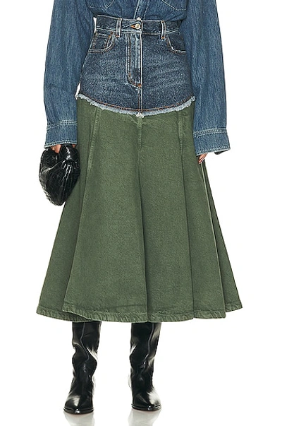 Shop Chloé Long Skirt In Blue & Green 1