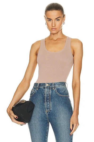 Shop Alaïa Tank Top Bodysuit In Nude Alaia