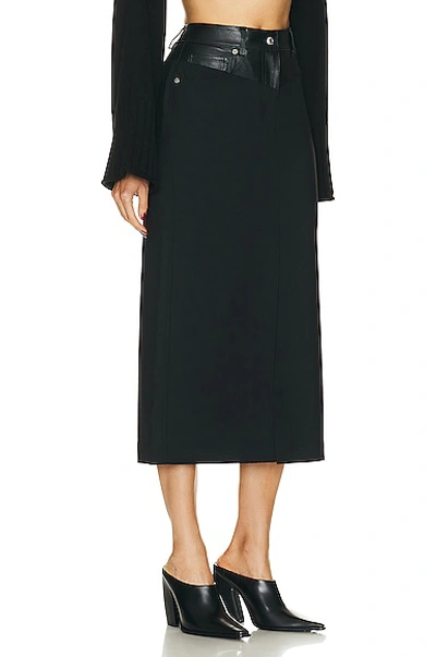 Shop Helmut Lang Garter Midi Skirt In Black