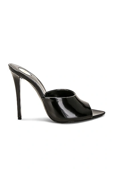 Saint Laurent 110mm Goldie Leather Mule Sandals In Nero