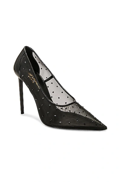 Saint Laurent Anja Pointed Toe Pumps In Nero