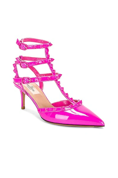 Shop Valentino Rockstud Ankle Strap Pump In Pink