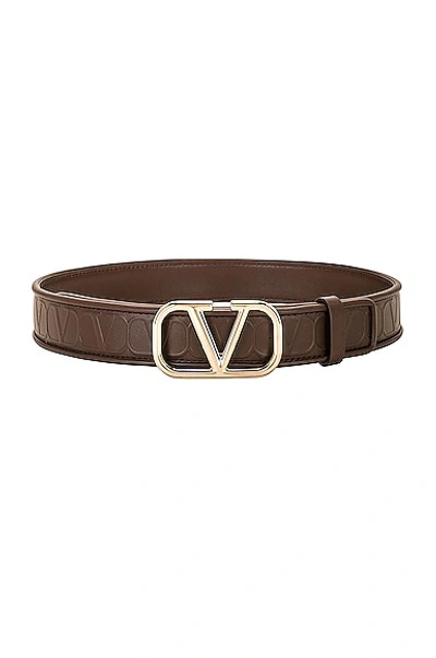 Shop Valentino V Logo Signature Belt In Cacao