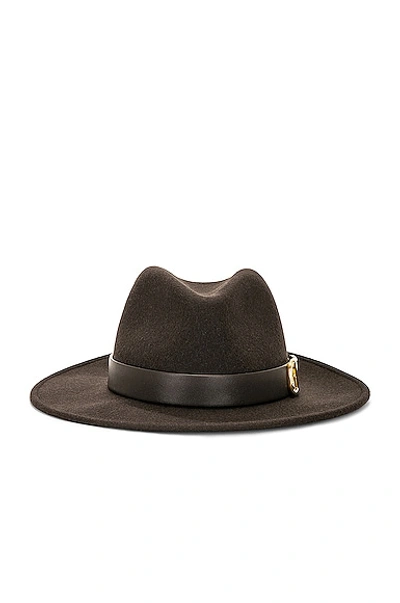 Shop Valentino V Logo Signature Fedora In Fondant & Ebano