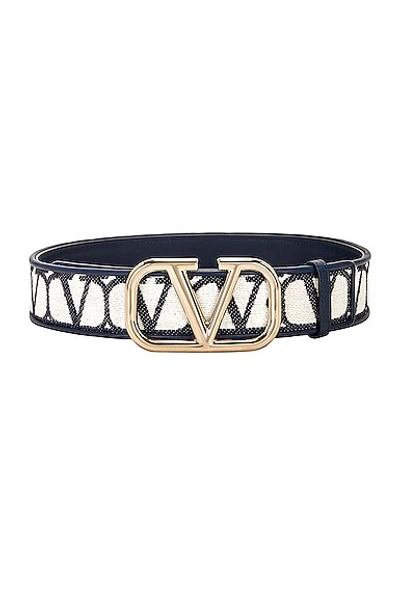 Shop Valentino Iconographe 40 Belt In Bianco & Worker
