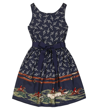 Polo Ralph Lauren Printed Dress In Blue
