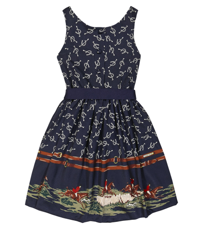 Shop Polo Ralph Lauren Printed Dress In Blue