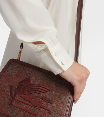 Etro Leaf-embroidered Silk Blouse In White