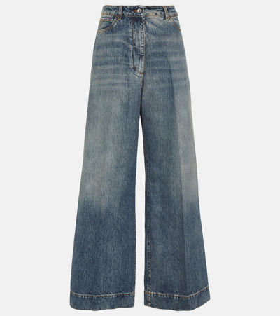 Shop Etro High-rise Wide-leg Jeans In Blue