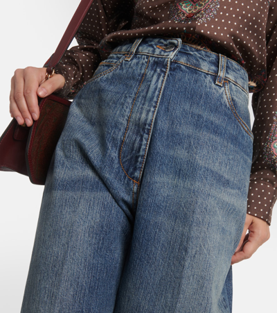 Shop Etro High-rise Wide-leg Jeans In Blue