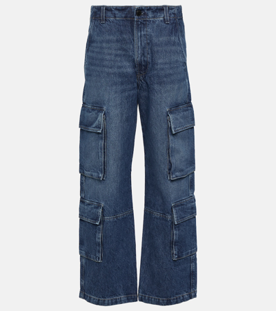 Shop Citizens Of Humanity Delena Mid-rise Wide-leg Cargo Jeans In Blue