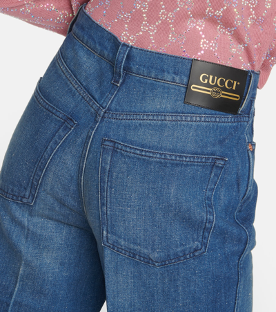 Shop Gucci High-rise Flared Jeans In Blue