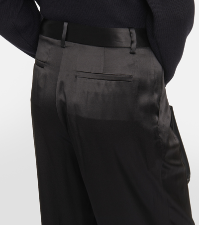 Shop Nili Lotan Flavie Silk Wide-leg Pants In Black