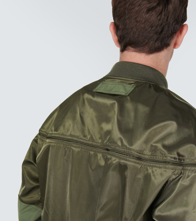 Comme Des Garçons Homme Deux Nylon Bomber Jacket In Green