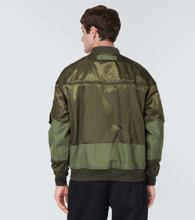 Comme Des Garçons Homme Deux Nylon Bomber Jacket In Green