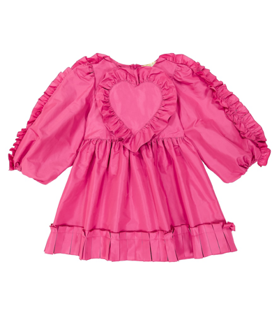 Shop Stella Mccartney Ruffled Taffeta Dress In Pink