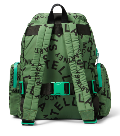 Shop Stella Mccartney Jacquard Backpack In Green