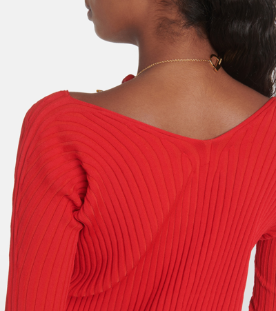 Shop Jacquemus La Maille Pralu Longue Cardigan In Red