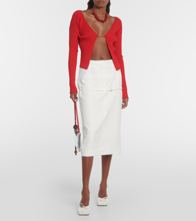 Shop Jacquemus La Maille Pralu Longue Cardigan In Red