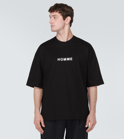 Shop Comme Des Garçons Homme Deux Comme Des Garçons Homme Logo Cotton Jersey T-shirt In Black