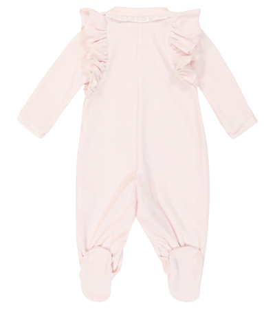 Shop Monnalisa Baby Cotton-blend Playsuit In Pink