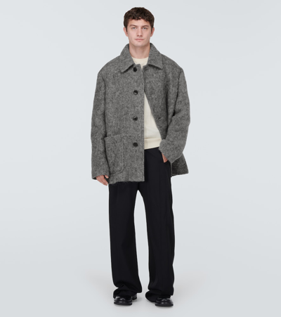 Shop Dries Van Noten Single-breasted Coat In Grey