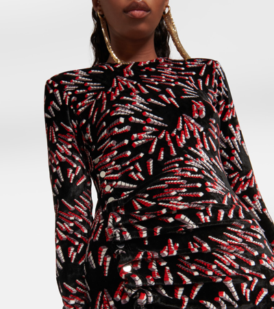 Rabanne Patterned Long Dress In Multicoloured