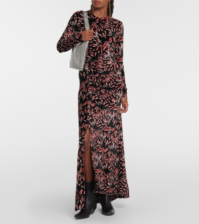 Rabanne Patterned Long Dress In Multicoloured