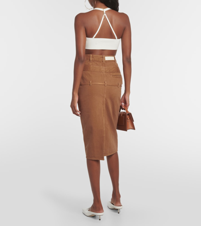 Jacquemus Le Bandeau Frivolli Ruffled Bra Top In White
