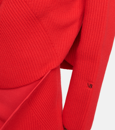 Shop Victoria Beckham Wool And Cotton-blend Top In Red
