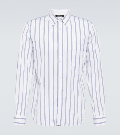 Shop Comme Des Garçons Homme Deux Striped Cotton Shirt In White