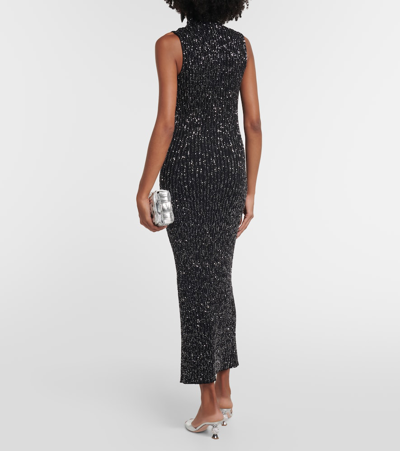 Missoni Sequined Turtleneck Maxi Dress In Black
