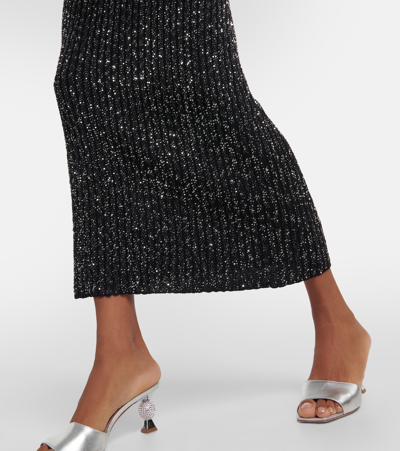 Shop Missoni Sequined Turtleneck Maxi Dress In Black