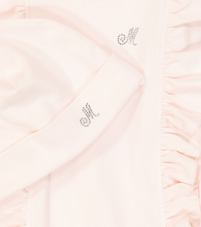 Monnalisa Baby Bow-detail Chenille Playsuit In Pink
