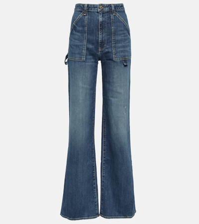 Nili Lotan Women's Quentin Straight-leg Cargo Jeans In Blue