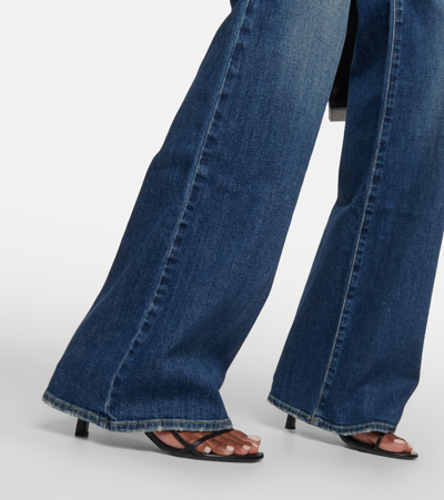 Shop Nili Lotan Quentin Wide-leg Jeans In Blue