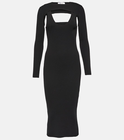 Shop Wolford X Simkhai Contoured Ribs Jersey Midi Dress In Black