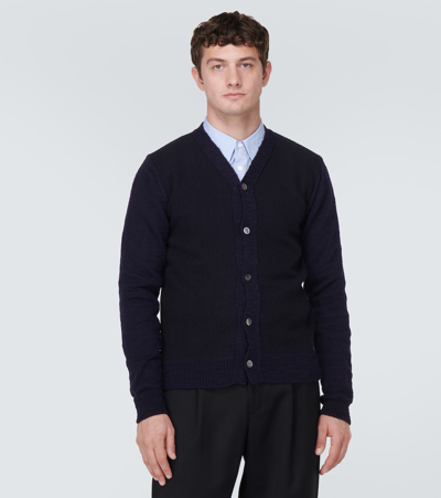 Comme Des Garçons Homme Deux Wool Cardigan In Blue