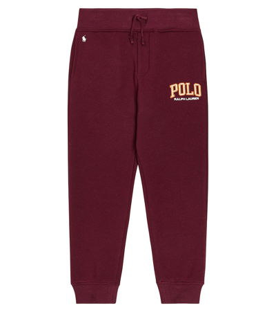 Shop Polo Ralph Lauren Logo Cotton-blend Fleece Sweatpants In Red