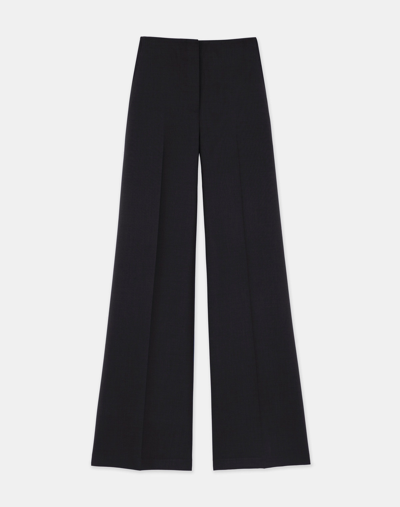 Shop Lafayette 148 Responsible Wool Double Face Thames Pant In Black
