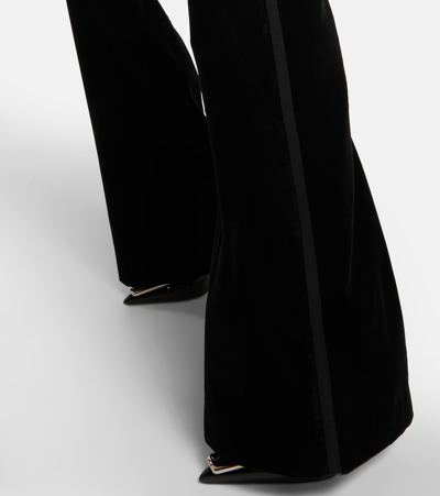 Shop Costarellos Barine Cotton Velvet Straight Pants In Black