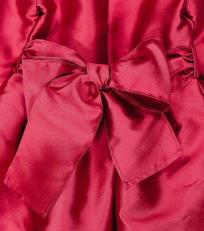 Shop Il Gufo Pleated Taffeta Dress In Red
