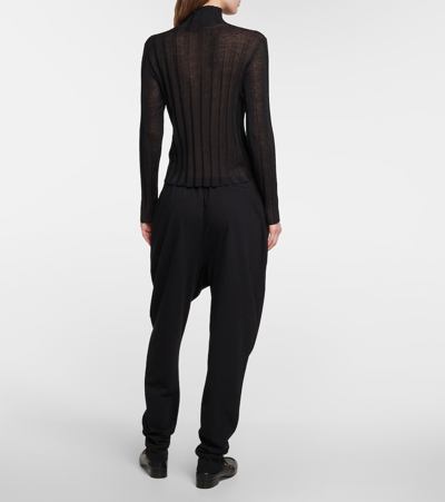 Shop The Row Terea Cotton Jersey Tapered Pants In Black