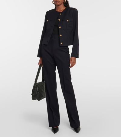 Nili Lotan Maurine Cropped Jacket In Blue